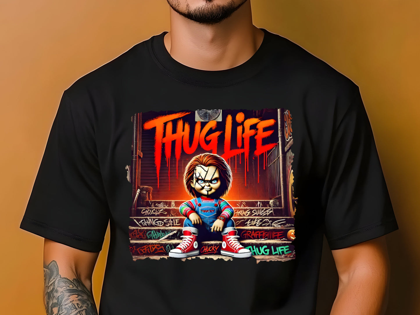 Chucky Thug Life Scary Halloween Male T-shirt