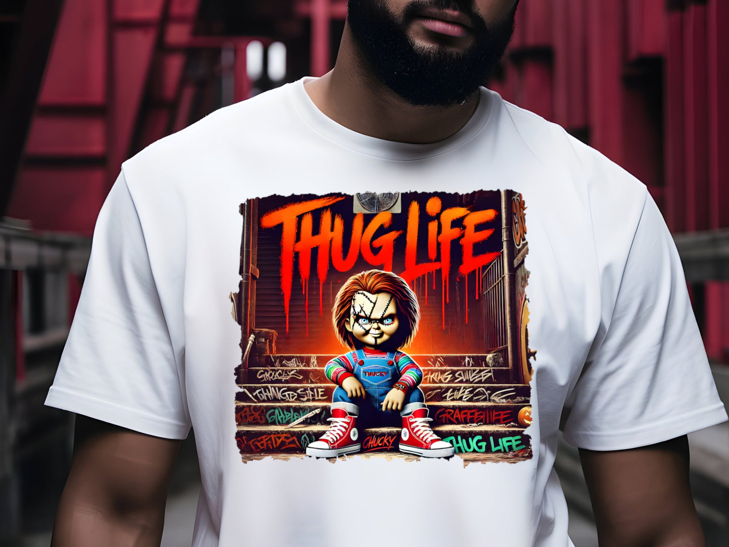 Chucky Thug Life Scary Halloween Male T-shirt