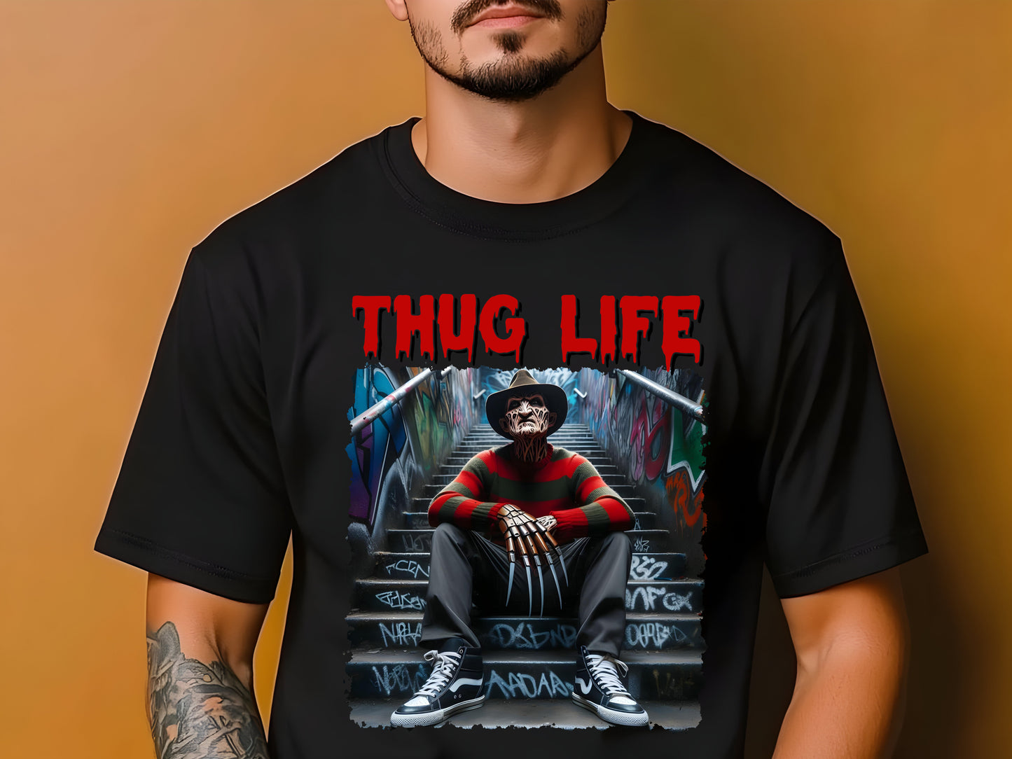 Freddy Krueger Thug Life Halloween Horror Characters Male T-Shirt