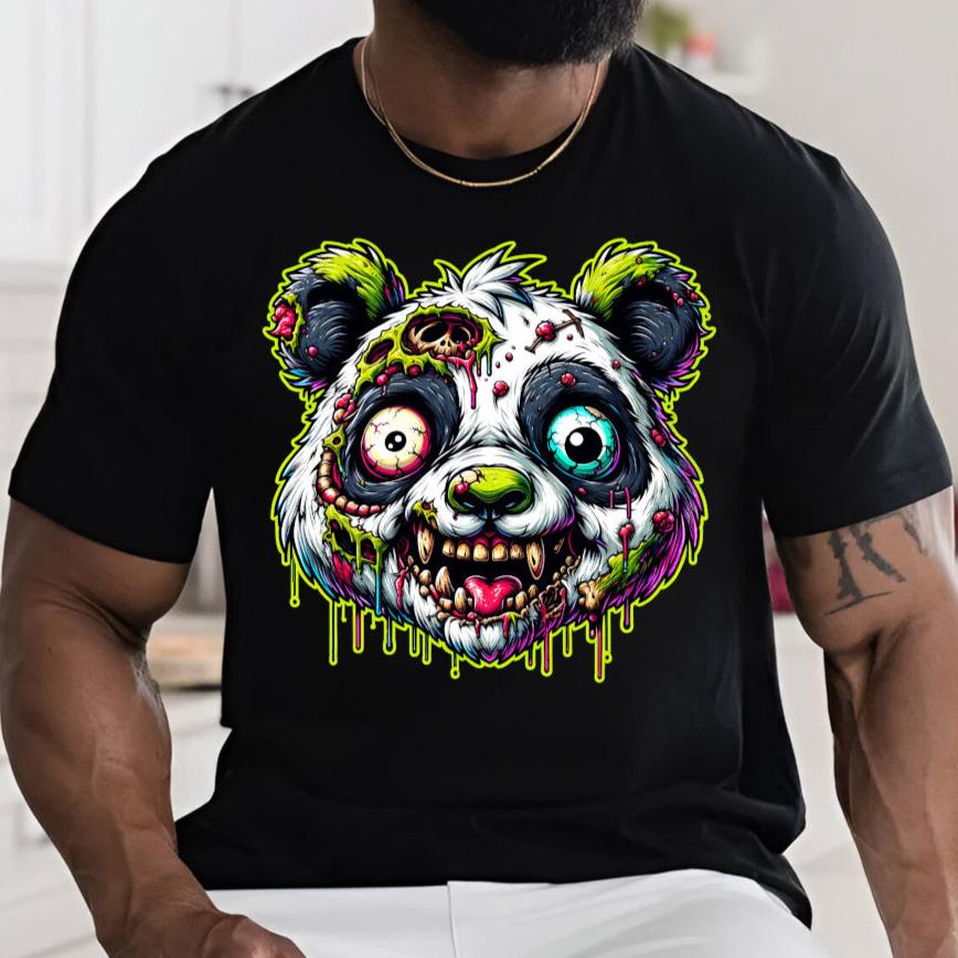 Zombie Panda Neon Graphic Tee