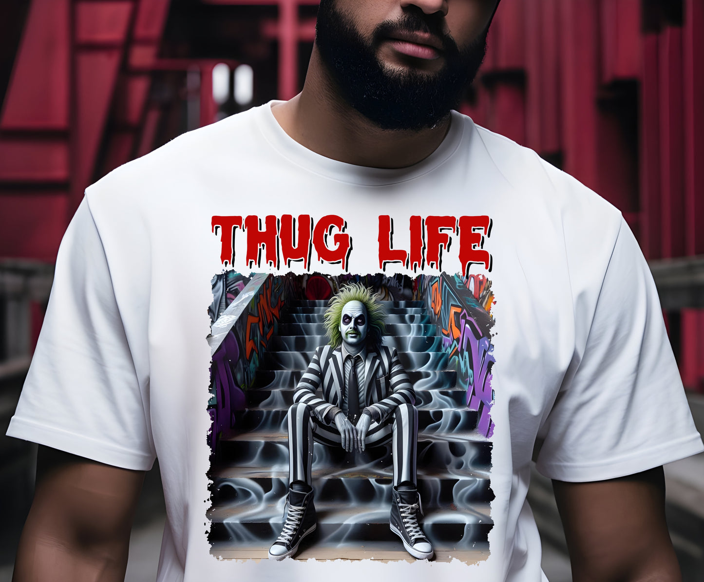 Beetle Juice Shirt, Thug Life Tee, Tim Burton Inspired, Michael Keaton Halloween
