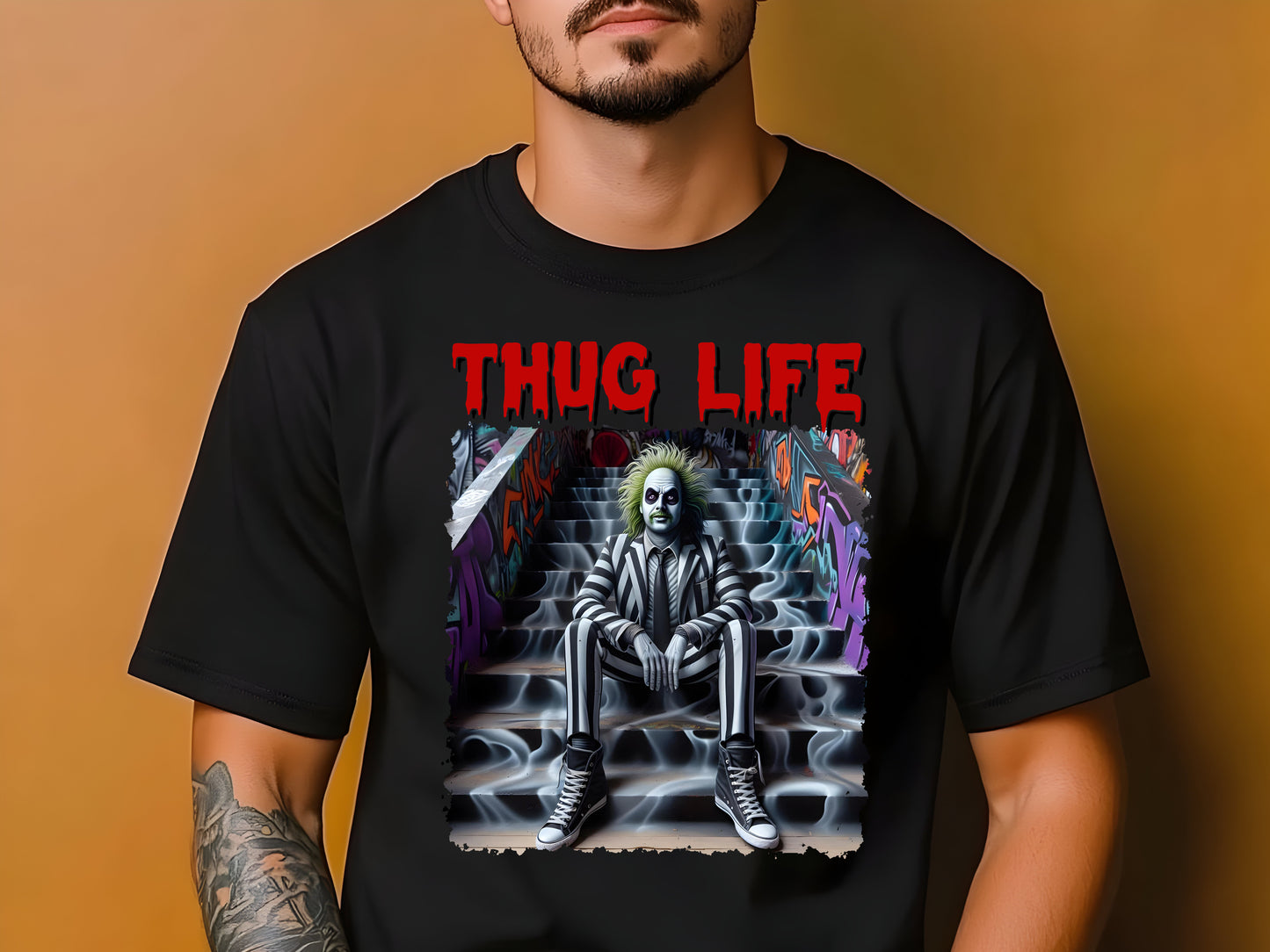 Beetle Juice Shirt, Thug Life Tee, Tim Burton Inspired, Michael Keaton Halloween